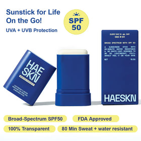 HAESKN stick texture close-up displaying clear, non-greasy finish benefit
