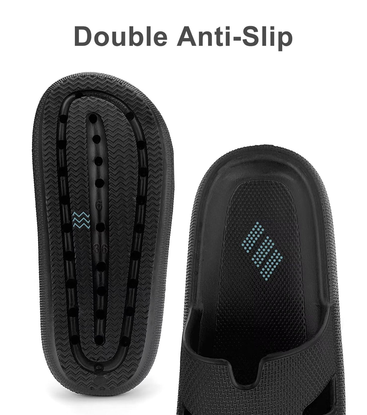 Haifago slides in use poolside demonstrating non-slip grip and quick-drying