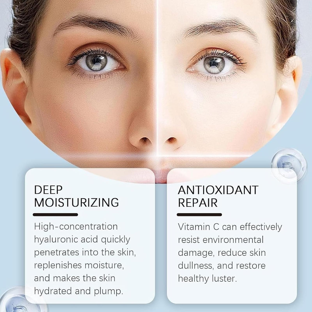 Haigou applying cream to cheek, demonstrates smooth application benefit