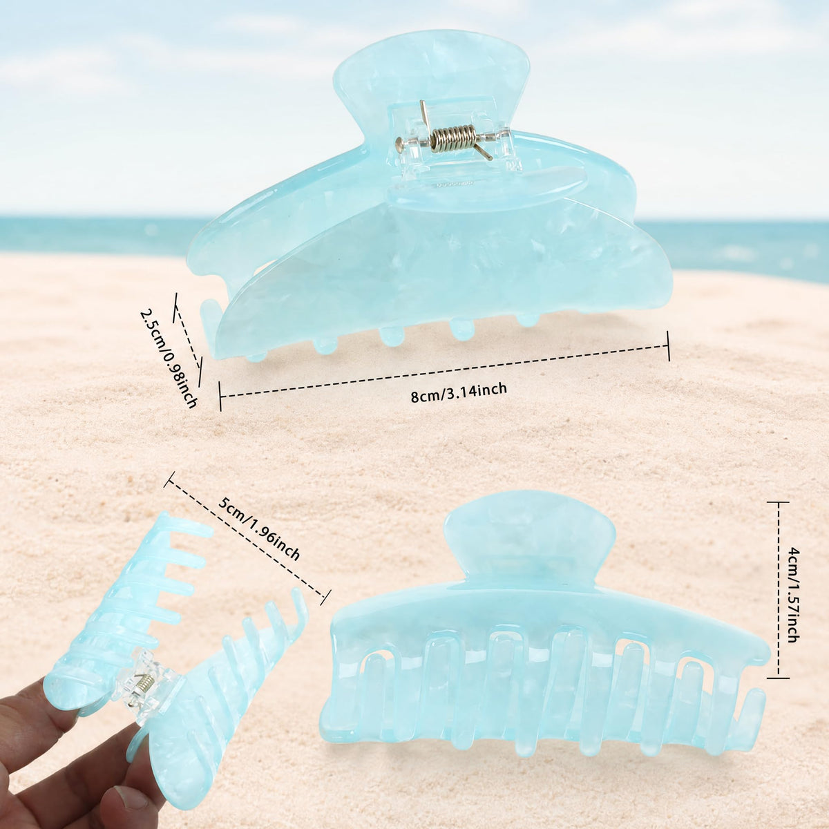 HAIMEIKANG clip holding thick hair in a bun, demonstrates secure strong-hold benefit