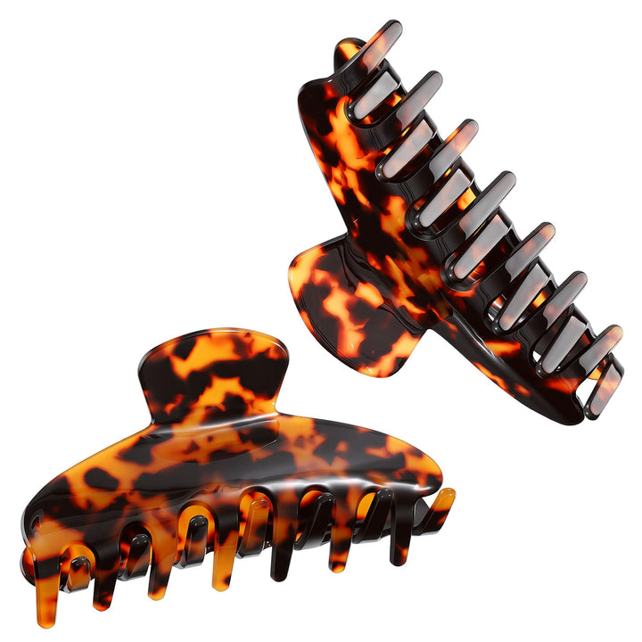 HAIMEIKANG front view of tortoise shell clip showing polished finish and elegant look