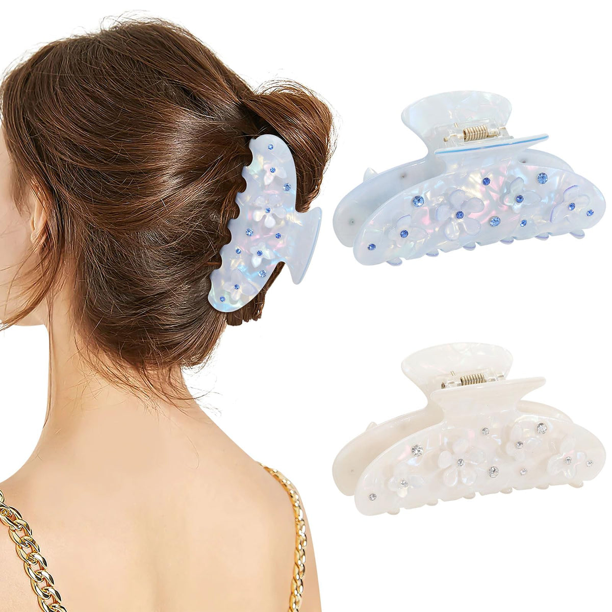 HAIMEIKANG clip securing half-up hairstyle demonstrates comfortable everyday wear