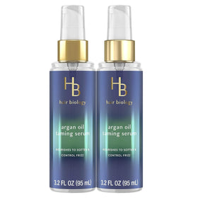 Hair Biology twin pack front packaging showing two bottles and clear branding for convenience