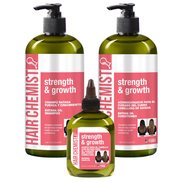 Hair Chemist front packaging showing full 3-piece set and easy dispensing