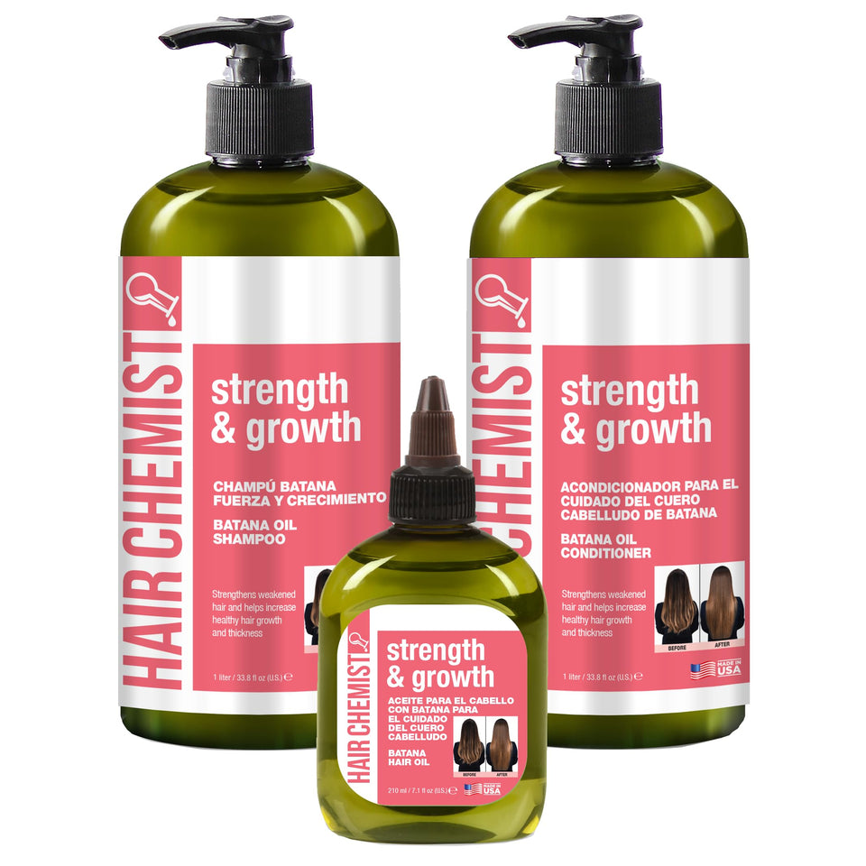 Hair Chemist front packaging showing full 3-piece set and easy dispensing