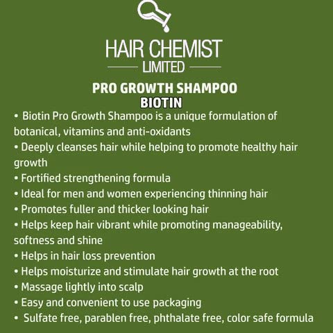 Hair Chemist label ingredients detail highlighting biotin and natural ingredient benefits