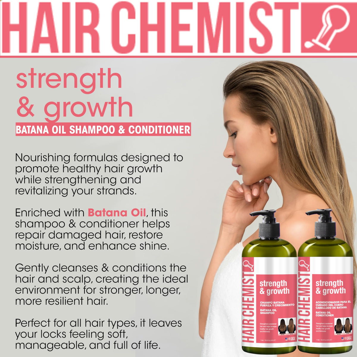 Hair Chemist shampoo foam in hand demonstrating gentle cleansing and lather
