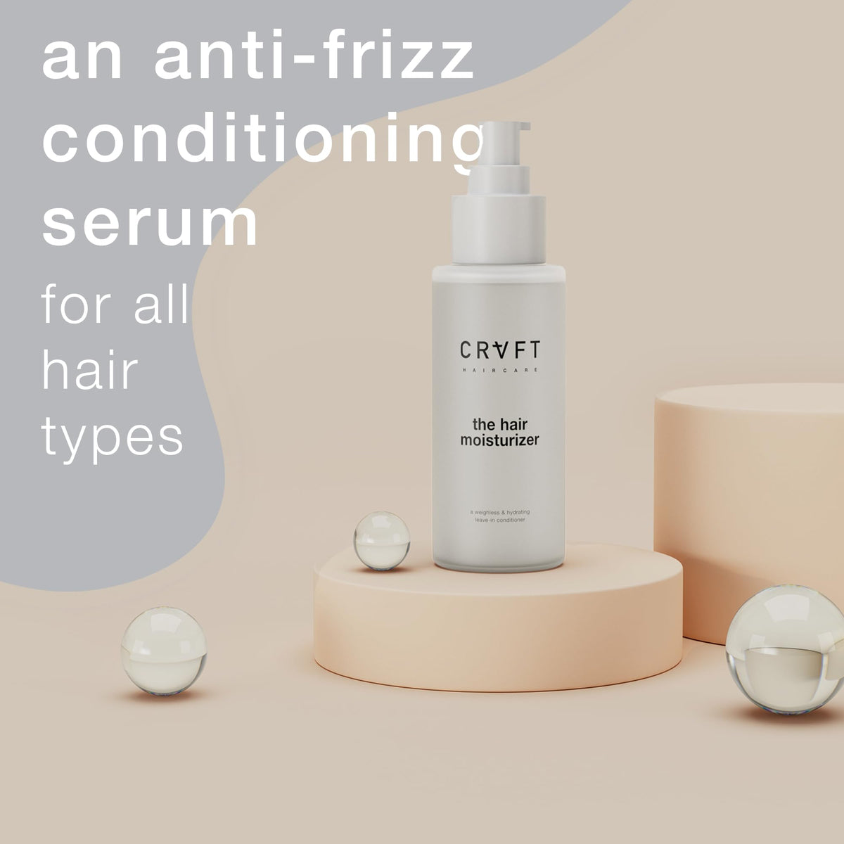 Hair Craft Co. applying serum to damp hair for frizz control benefit