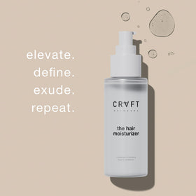 Hair Craft Co. bottle on bathroom shelf in lifestyle setting delivering daily use benefit