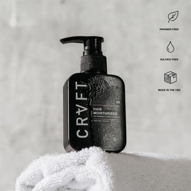 Hair Craft Co. CRVFT on bathroom shelf for daily grooming convenience