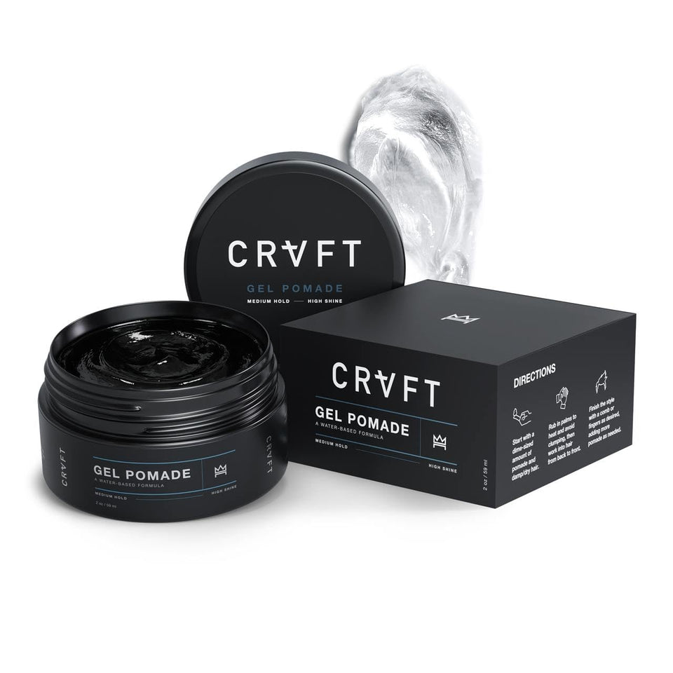 Hair Craft Co. CRVFT Pomade front jar showing clean packaging and compact size