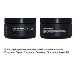 Hair Craft Co. CRVFT Pomade on bathroom vanity among grooming items for daily routine