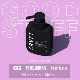 Hair Craft Co. CRVFT pump and bottle detail demonstrating easy dispensing