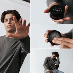 Hair Craft Co. CRVFT on bathroom counter in lifestyle scene conveying everyday use
