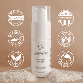Hair Dance close-up of powder grains highlighting gentle texture