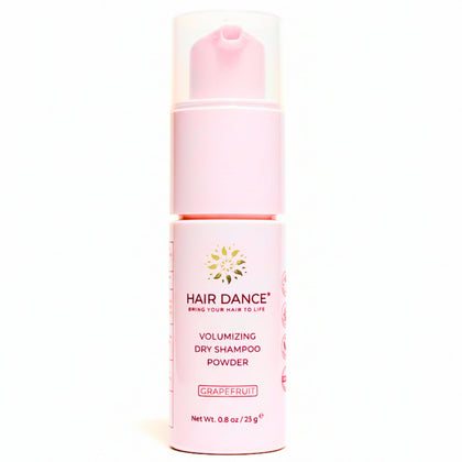 Hair Dance front jar showing label and compact travel-ready design benefit