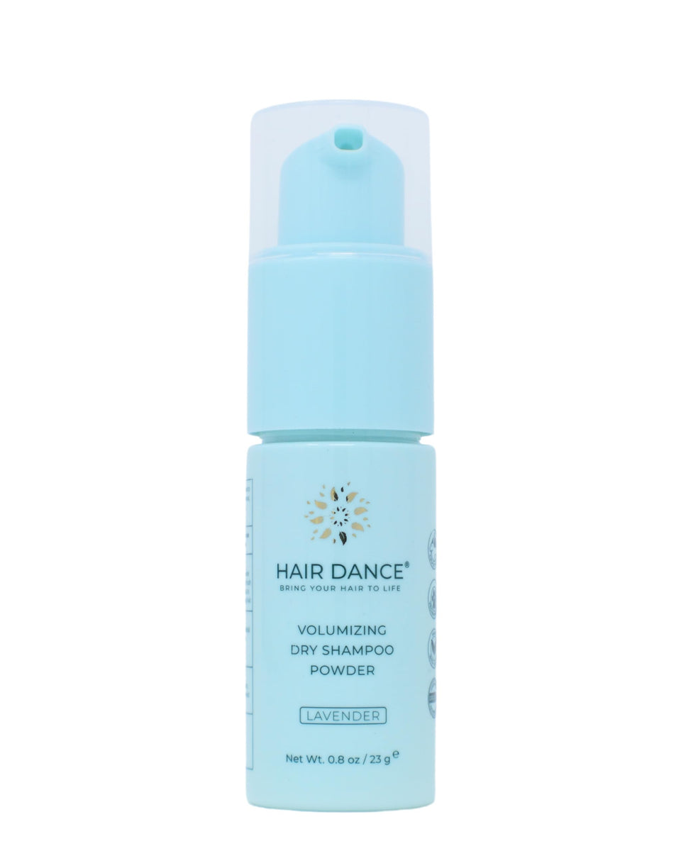 Hair Dance front packaging showing travel size and lavender scent benefit