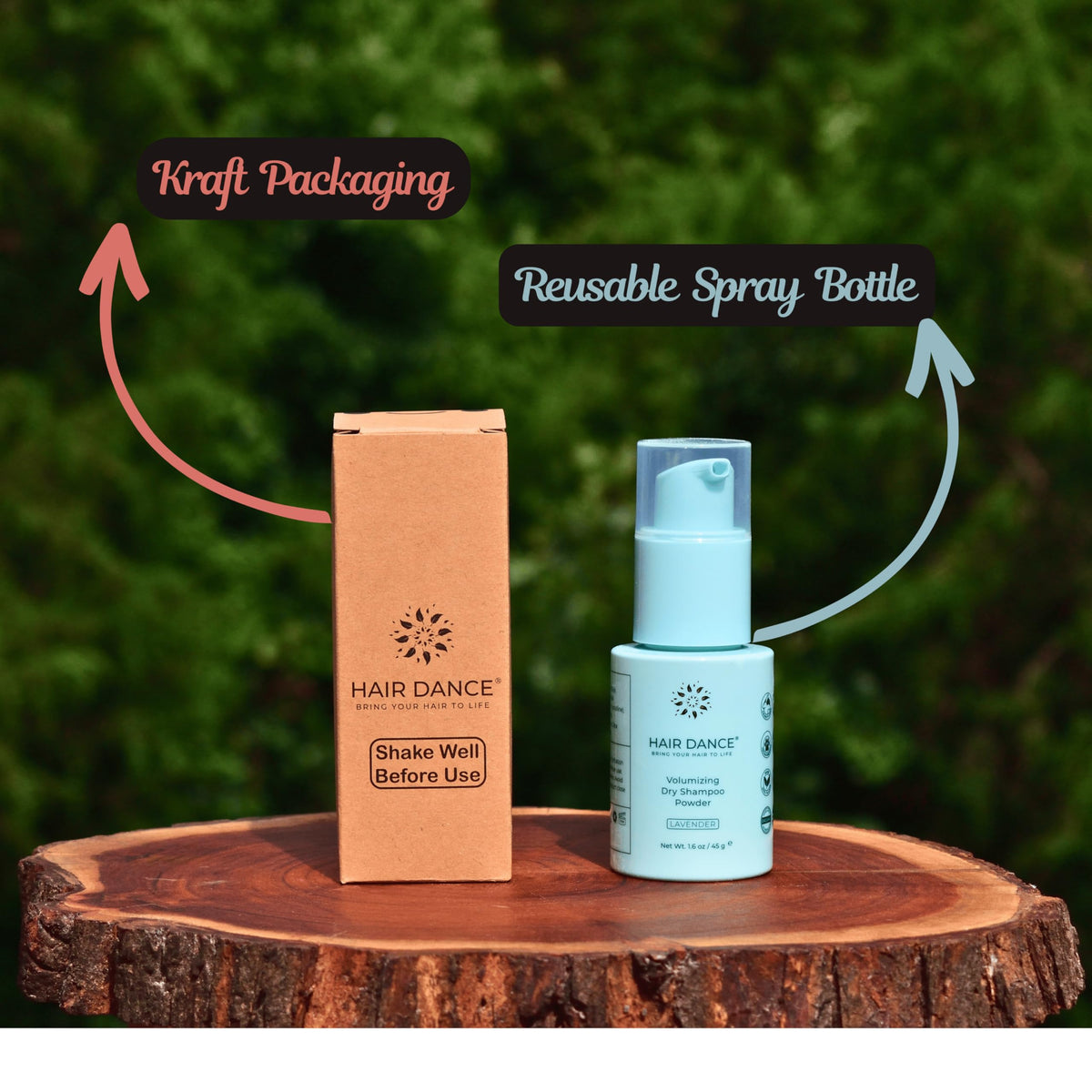 Hair Dance in a travel bag conveying convenience for trips and workouts
