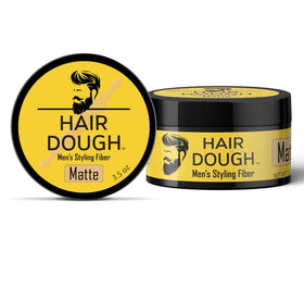 Hair Dough open jar showing matte paste texture for easy finger pickup benefit