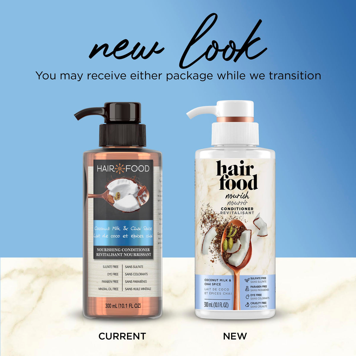 Hair Food conditioner on hand demonstrating easy application and detangling