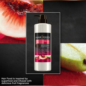 Hair Food lather on wet hair showing effective cleansing benefit