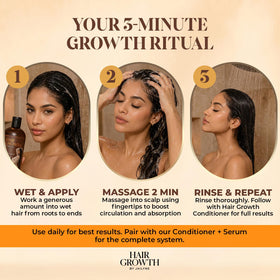 Lifestyle photo of model with shiny hair after using Hair Growth by Jailyne Ojeda showing improved texture