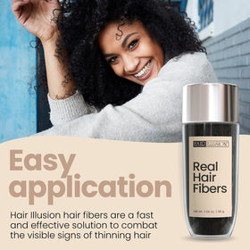 Hair Illusion application demo on top of head demonstrates quick coverage benefit