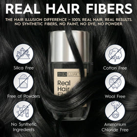 Hair Illusion open jar showing natural fiber texture for seamless blend