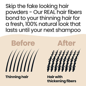 Hair Illusion before and after split photo showing visible coverage improvement