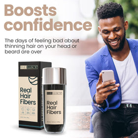 Hair Illusion fiber texture close-up highlighting natural real hair feel