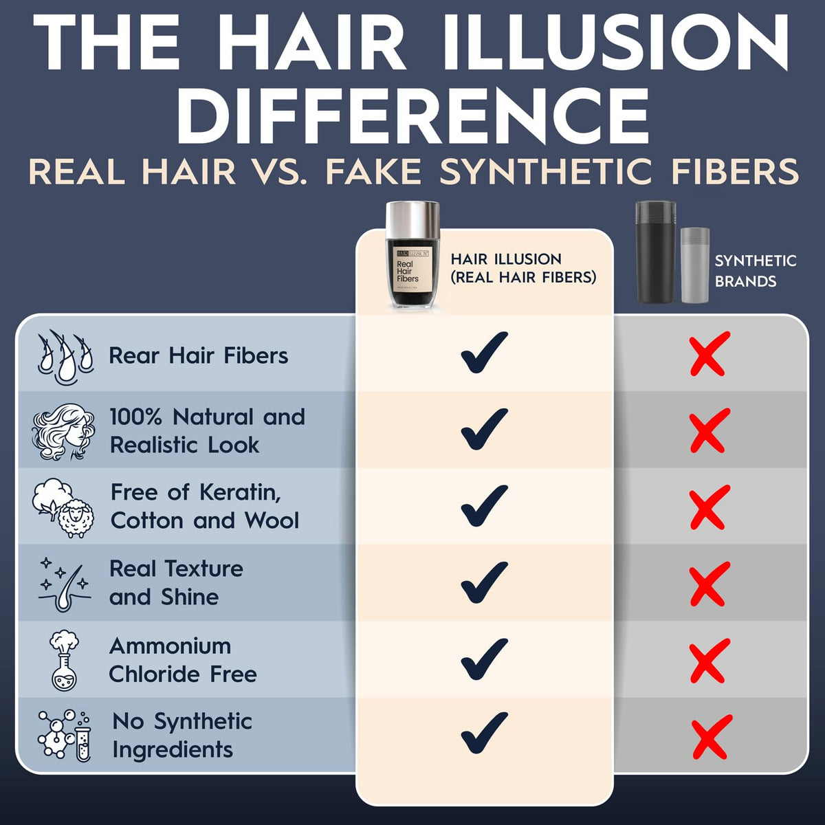 hair illusion product label showing usage tips and ingredients