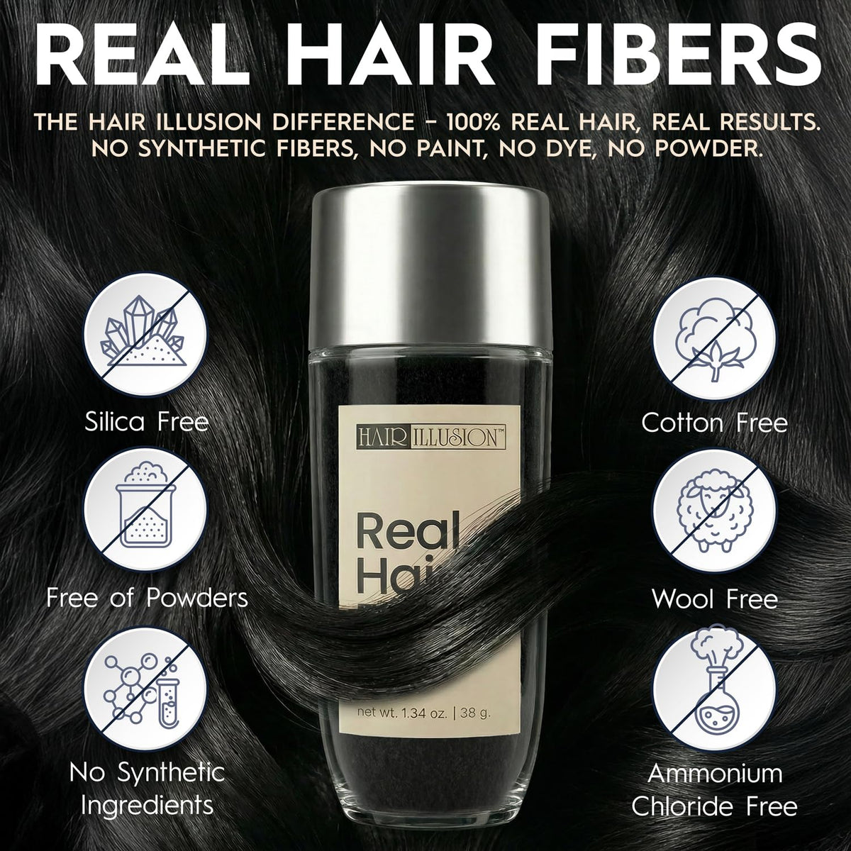 Hair Illusion shaker top detail demonstrating precision application and control