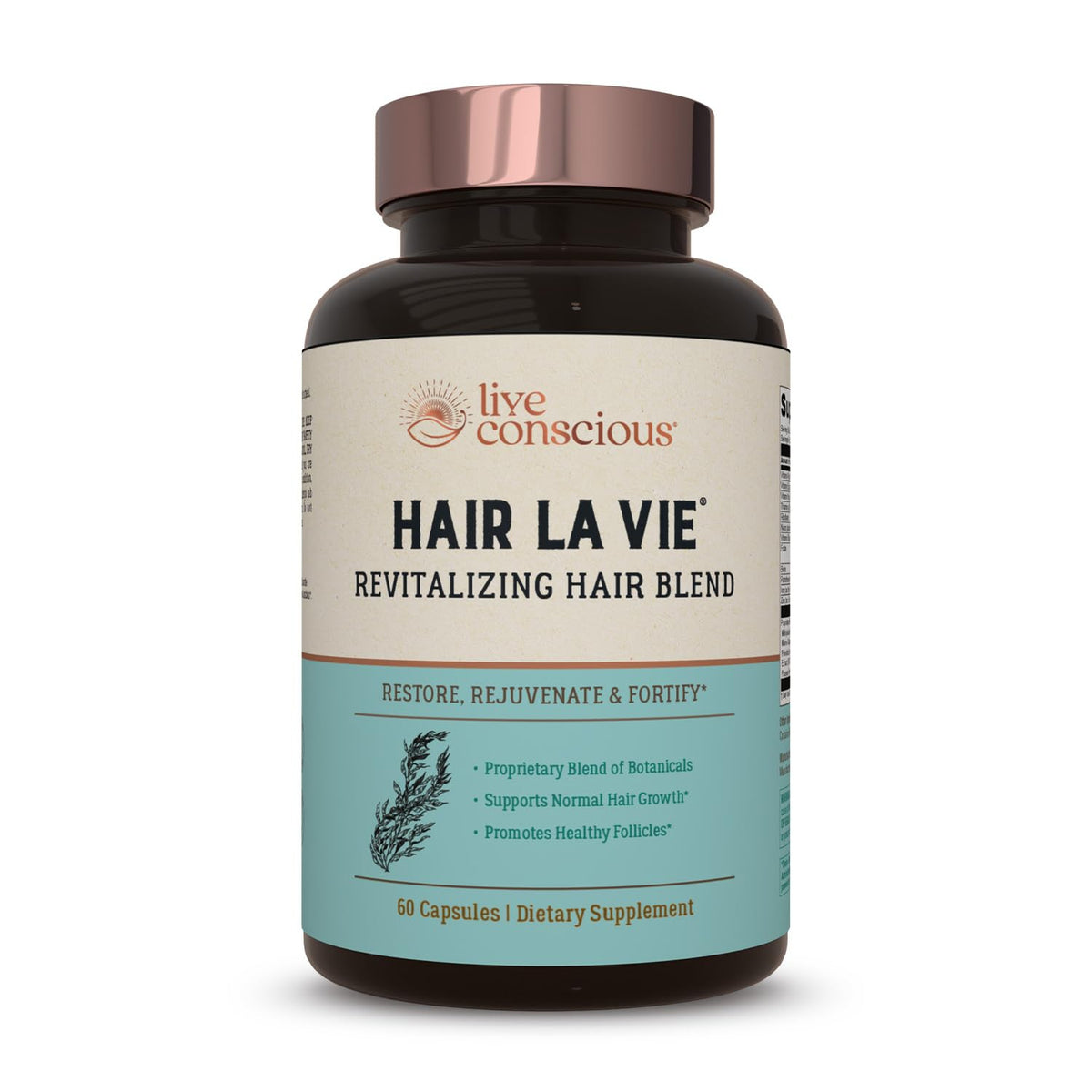 Hair La Vie front packaging showing revitalizing blend for fuller hair