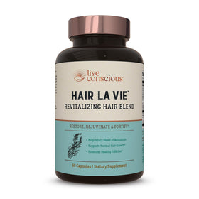 Hair La Vie front packaging showing revitalizing blend for fuller hair