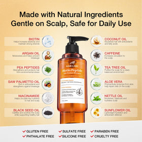 Hair Labs shampoo lather texture on hand demonstrating gentle cleansing and foam
