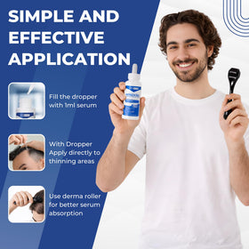 Hair Regen application demo on scalp demonstrating targeted use
