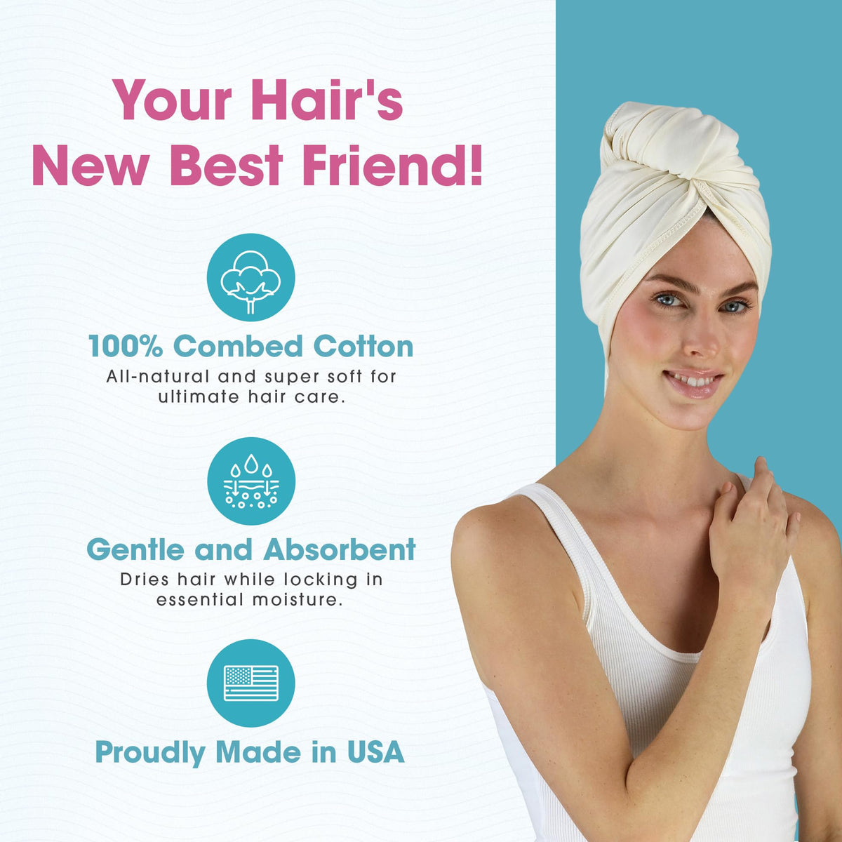 Hair RePear close-up of combed cotton weave highlighting smooth texture and reduced friction