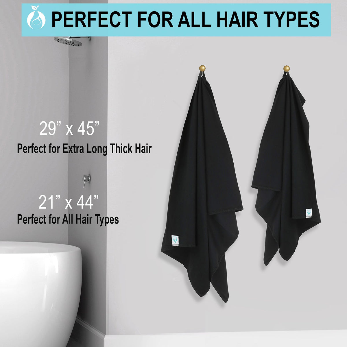 Bathroom vanity scene with Hair RePear towel showing everyday styling convenience