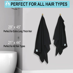 Bathroom vanity scene with Hair RePear towel showing everyday styling convenience