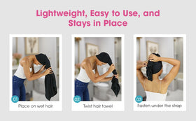Curly hair plopped in Hair RePear towel showing defined curls and reduced frizz
