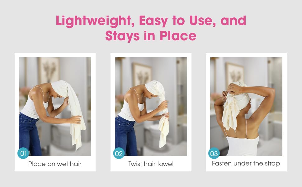 Hair RePear towel draped over chair showing size for short to medium hair and scale