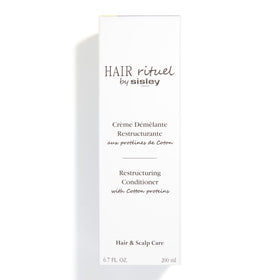 HAIR RITUEL BY SISLEY bottle next to hand showing product scale and travel-friendly size