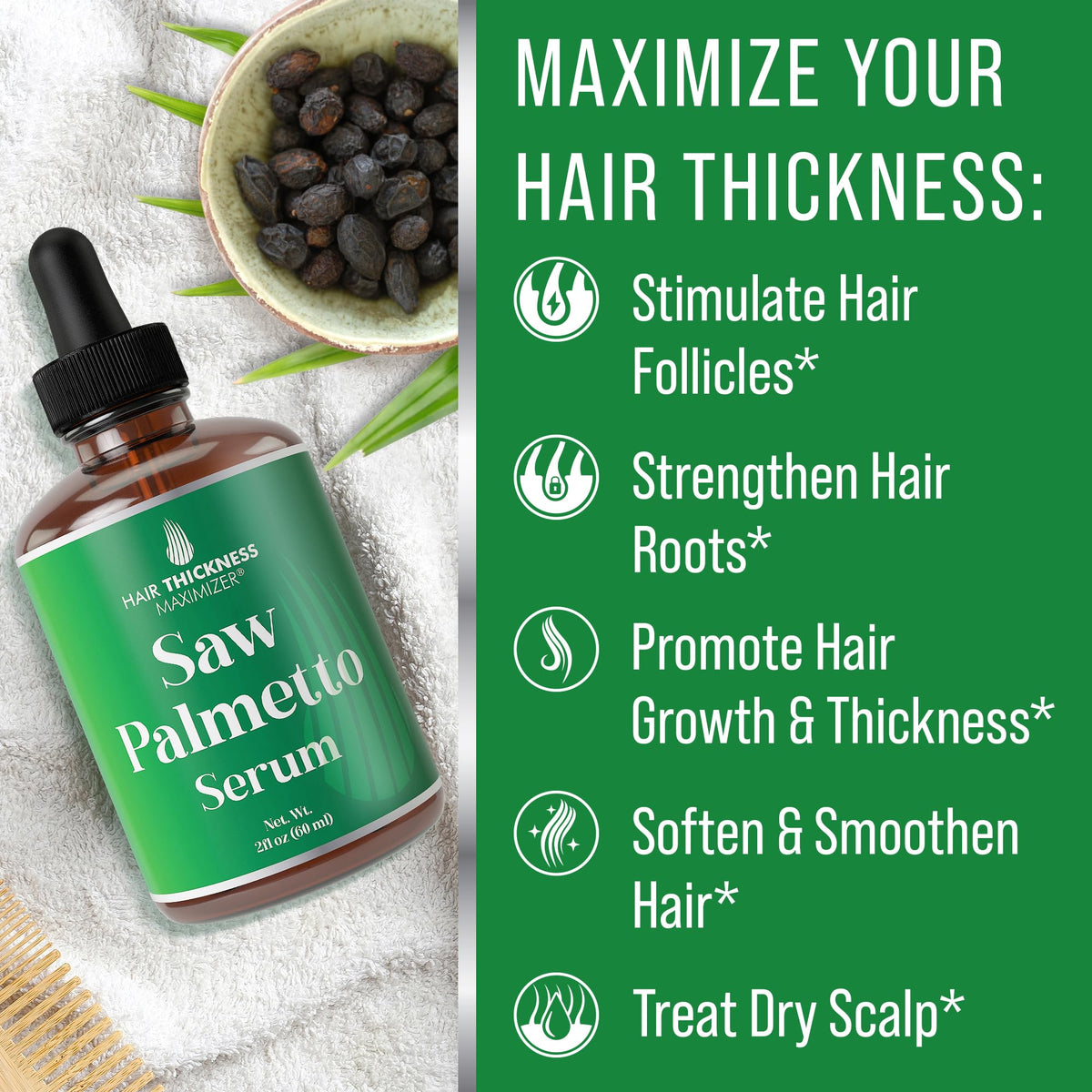 Hair Thickness Maximizer applied to scalp with fingertip massage improving scalp nourishment