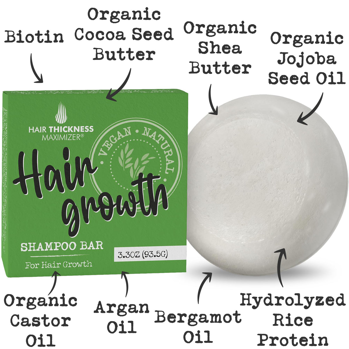 Hair Thickness Maximizer bar close-up texture highlighting creamy lather
