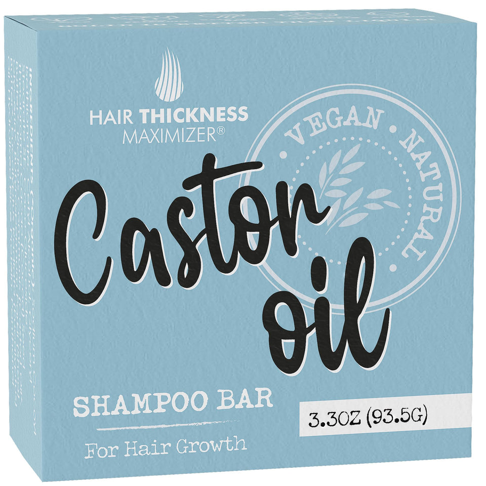 Hair Thickness Maximizer front packaging showing eco-friendly solid shampoo benefits