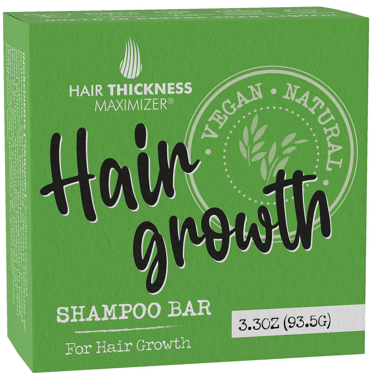 Hair Thickness Maximizer front packaging showing eco-friendly benefits
