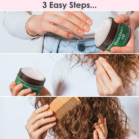 Hair Thickness Maximizer with rosemary, aloe, and oils highlighting natural ingredients