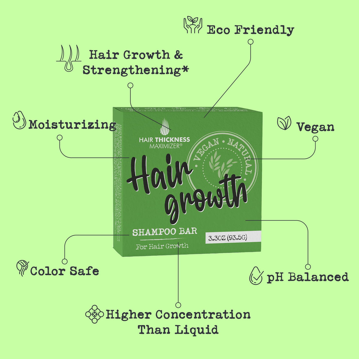 Hair Thickness Maximizer on bathroom shelf demonstrating sustainable routine