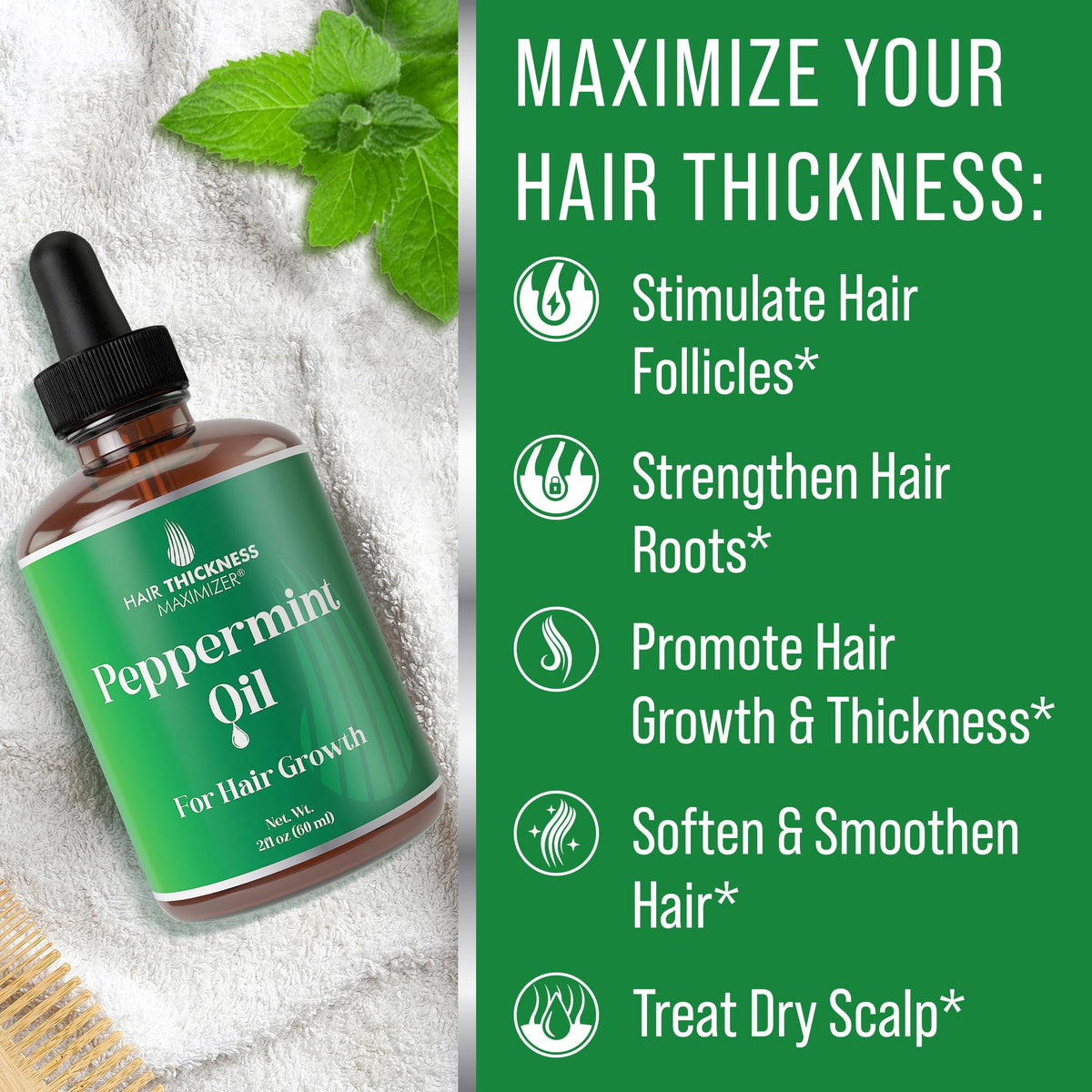 Hair Thickness Maximizer oil texture close-up showing lightweight sheen and clarity