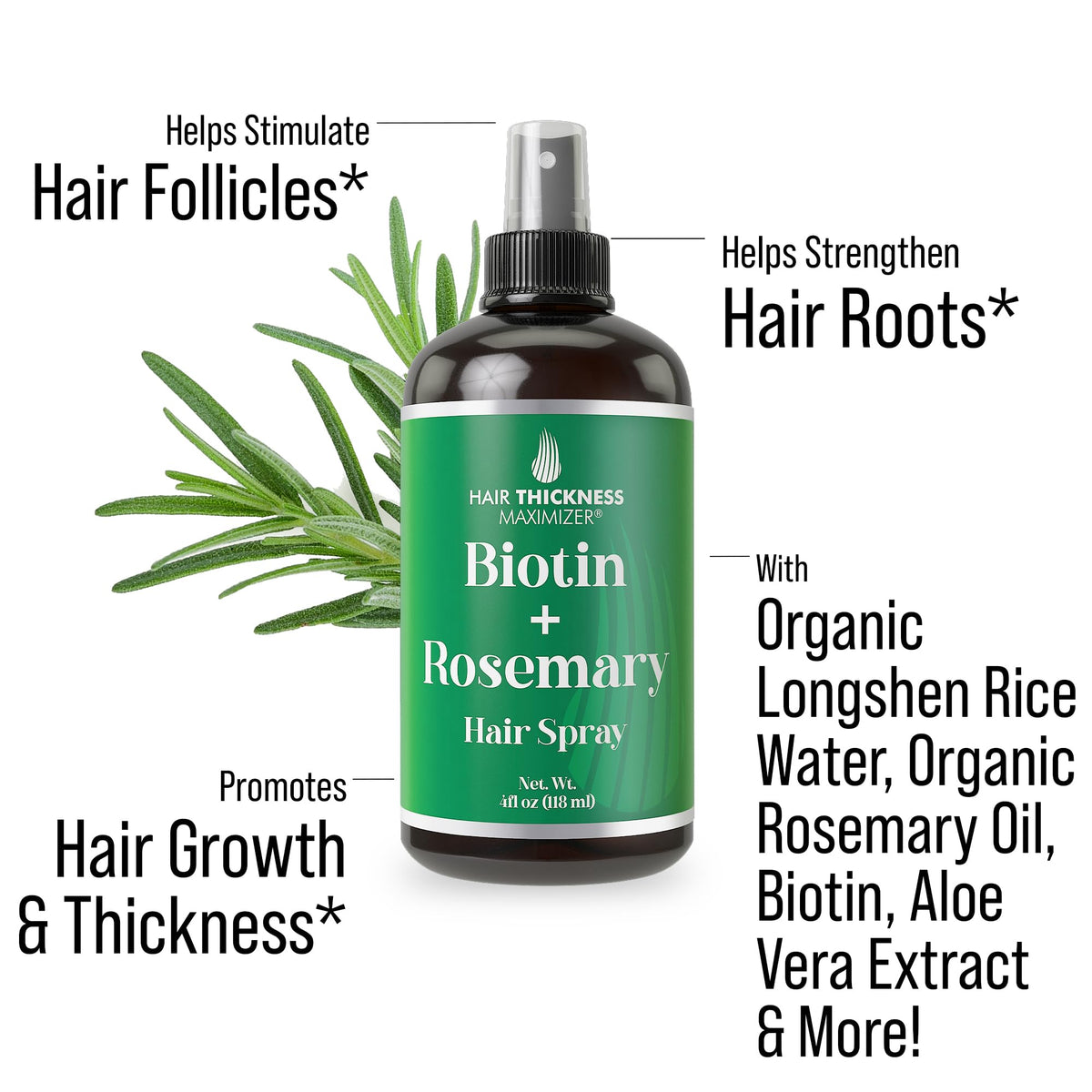 Hair Thickness Maximizer spray nozzle close-up illustrating easy, mess-free application